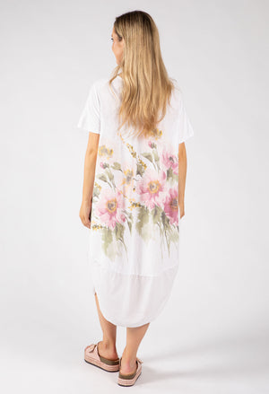 Balloon Hem Floral Dress
