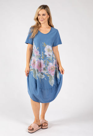 Balloon Hem Floral Dress