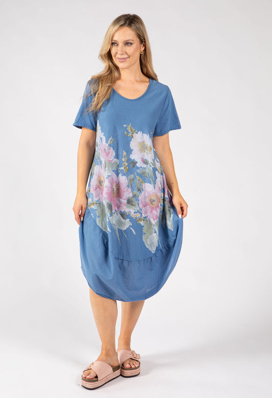 Balloon Hem Floral Dress