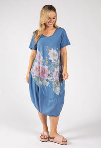 Balloon Hem Floral Dress