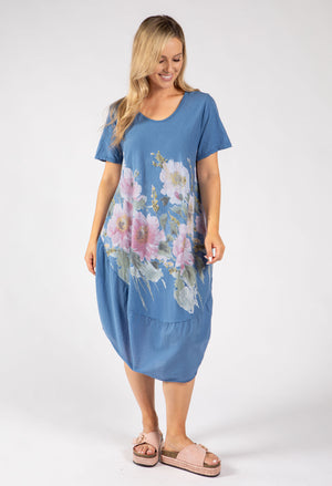 Balloon Hem Floral Dress