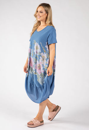 Balloon Hem Floral Dress