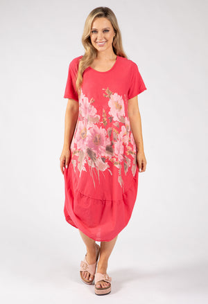 Balloon Hem Floral Dress