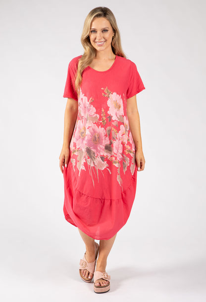 Balloon Hem Floral Dress