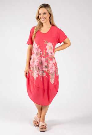 Balloon Hem Floral Dress