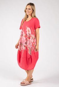 Balloon Hem Floral Dress