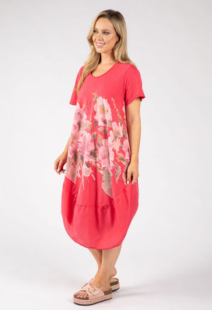 Balloon Hem Floral Dress