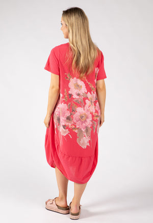 Balloon Hem Floral Dress