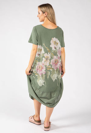 Balloon Hem Floral Dress
