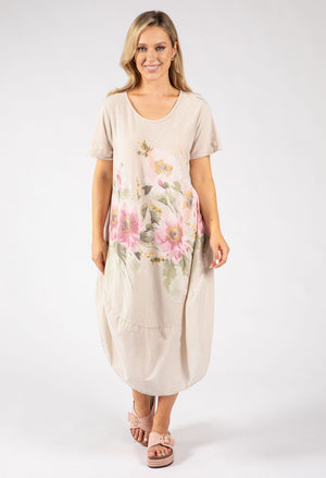 Balloon Hem Floral Dress