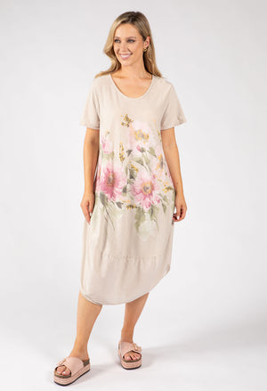 Balloon Hem Floral Dress