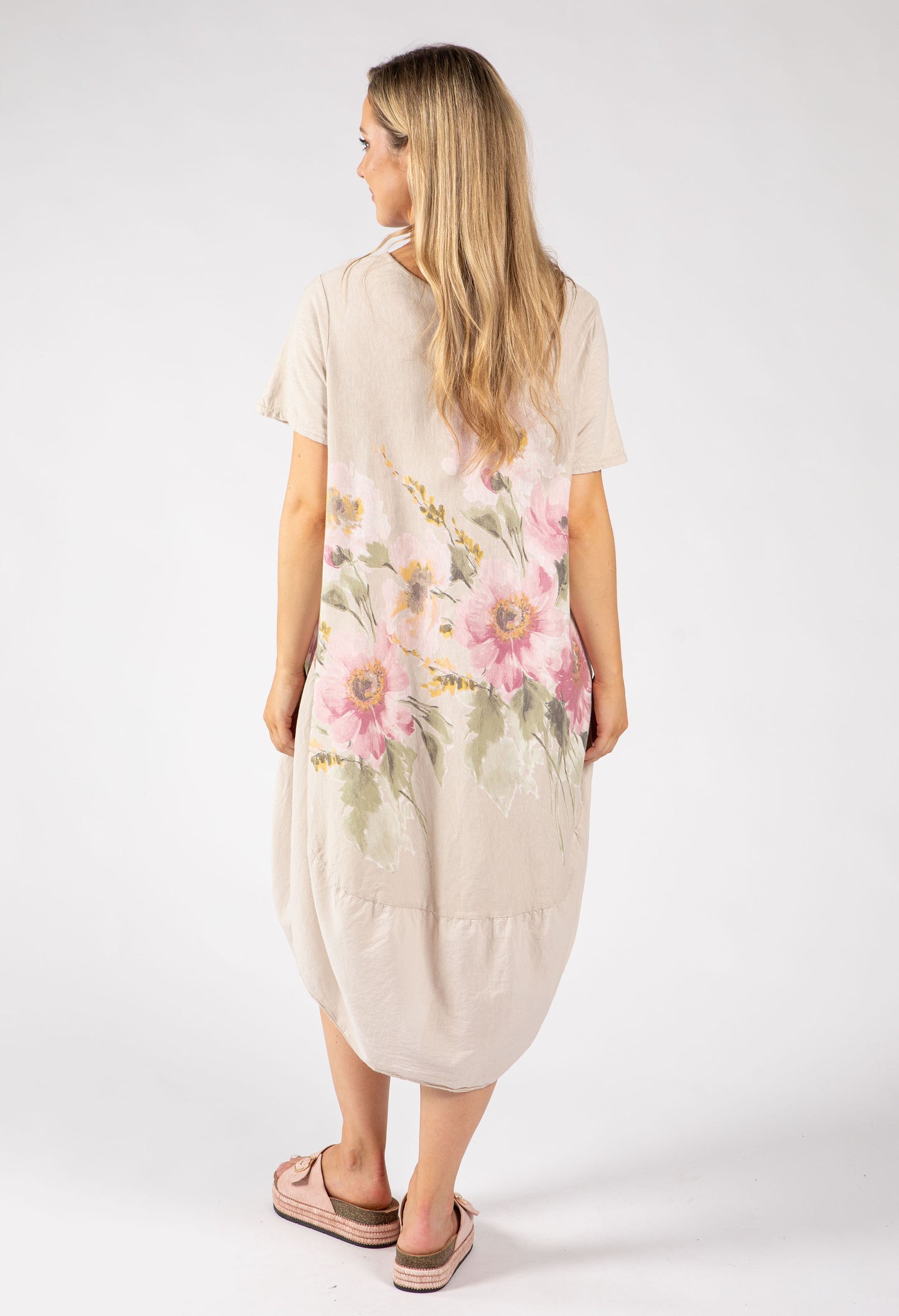 Balloon Hem Floral Dress