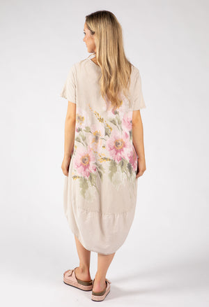 Balloon Hem Floral Dress