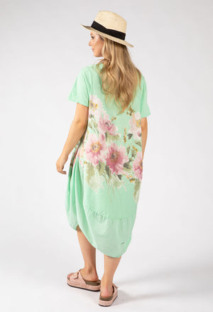 Balloon Hem Floral Dress
