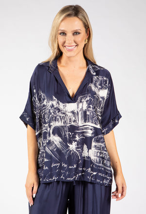 Scenic Print Blouse
