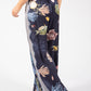 Ocean Print Wide Leg Trousers