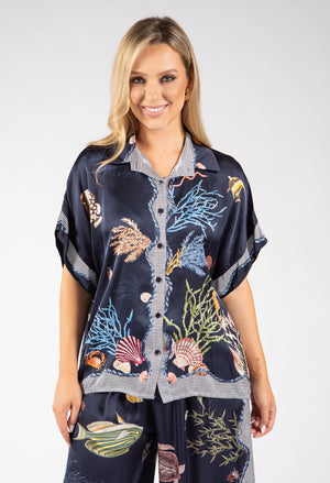 Ocean Print Blouse