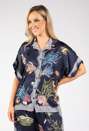 Ocean Print Blouse