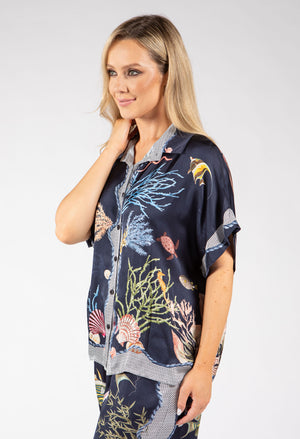 Ocean Print Blouse