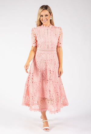 Peacock Lace Midi Dress