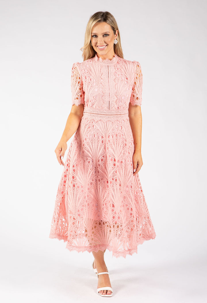 Peacock Lace Midi Dress