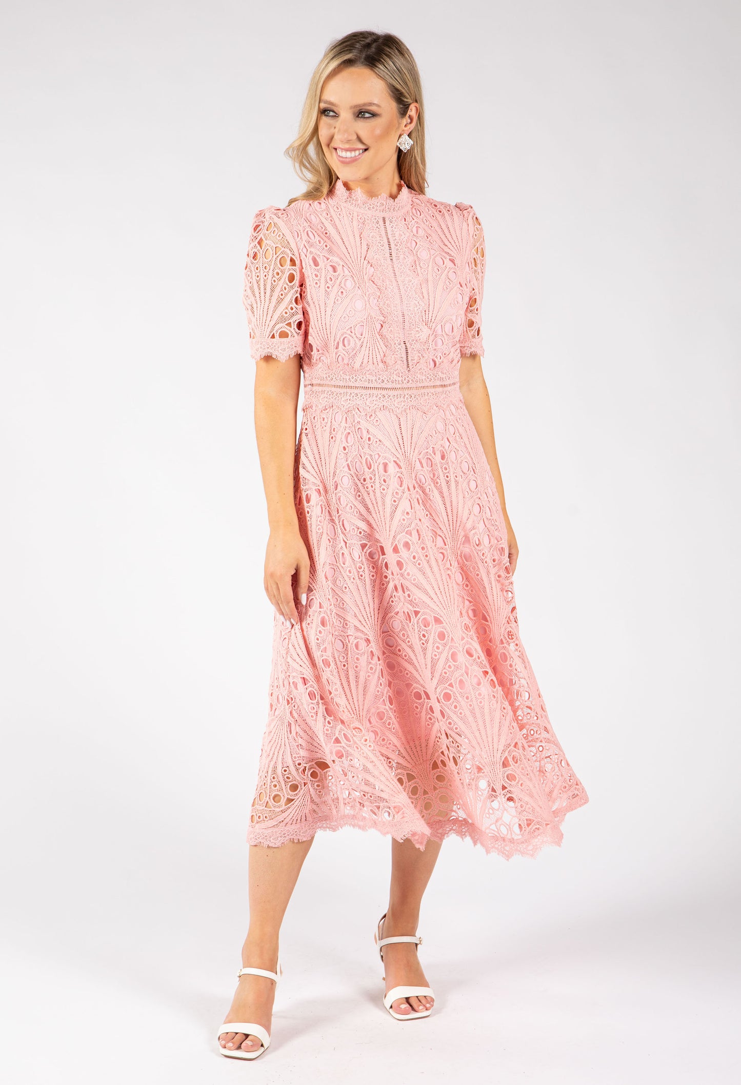 Peacock Lace Midi Dress