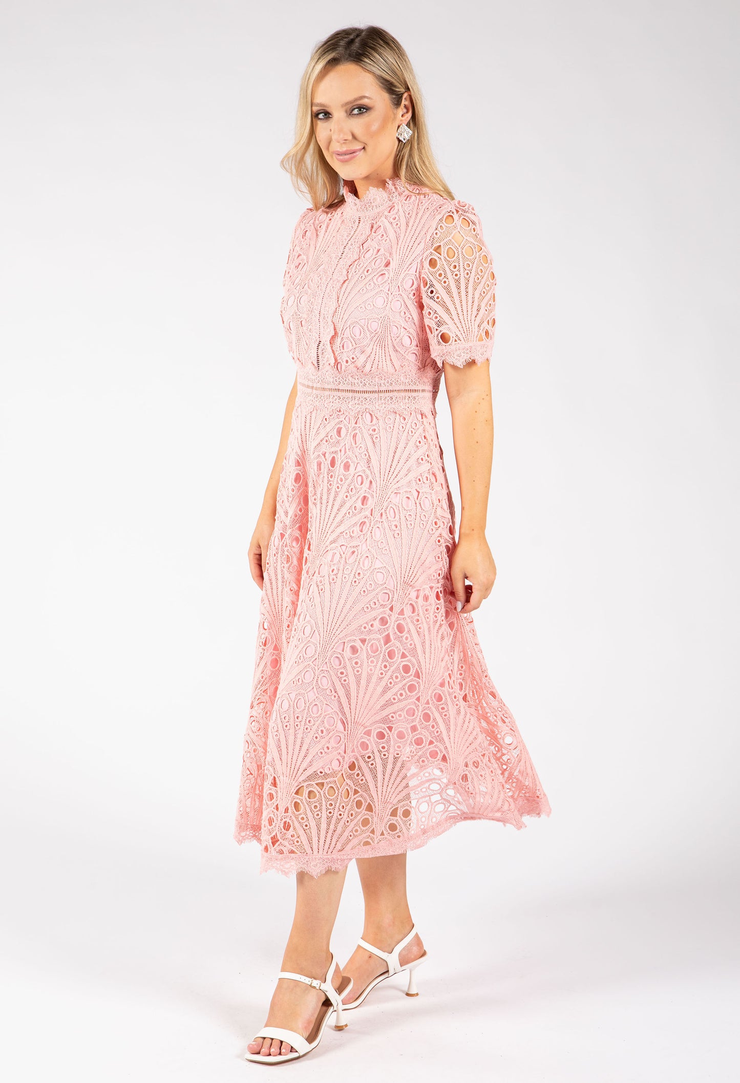 Peacock Lace Midi Dress