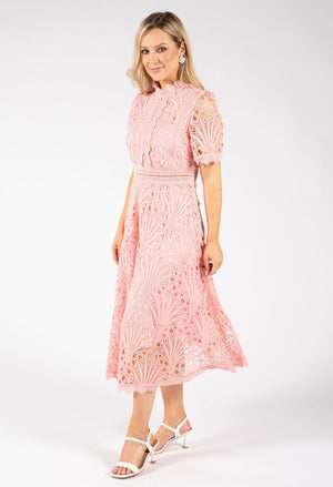 Peacock Lace Midi Dress
