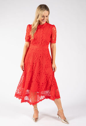 Peacock Lace Midi Dress