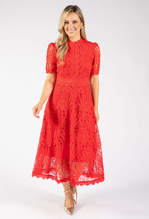 Peacock Lace Midi Dress