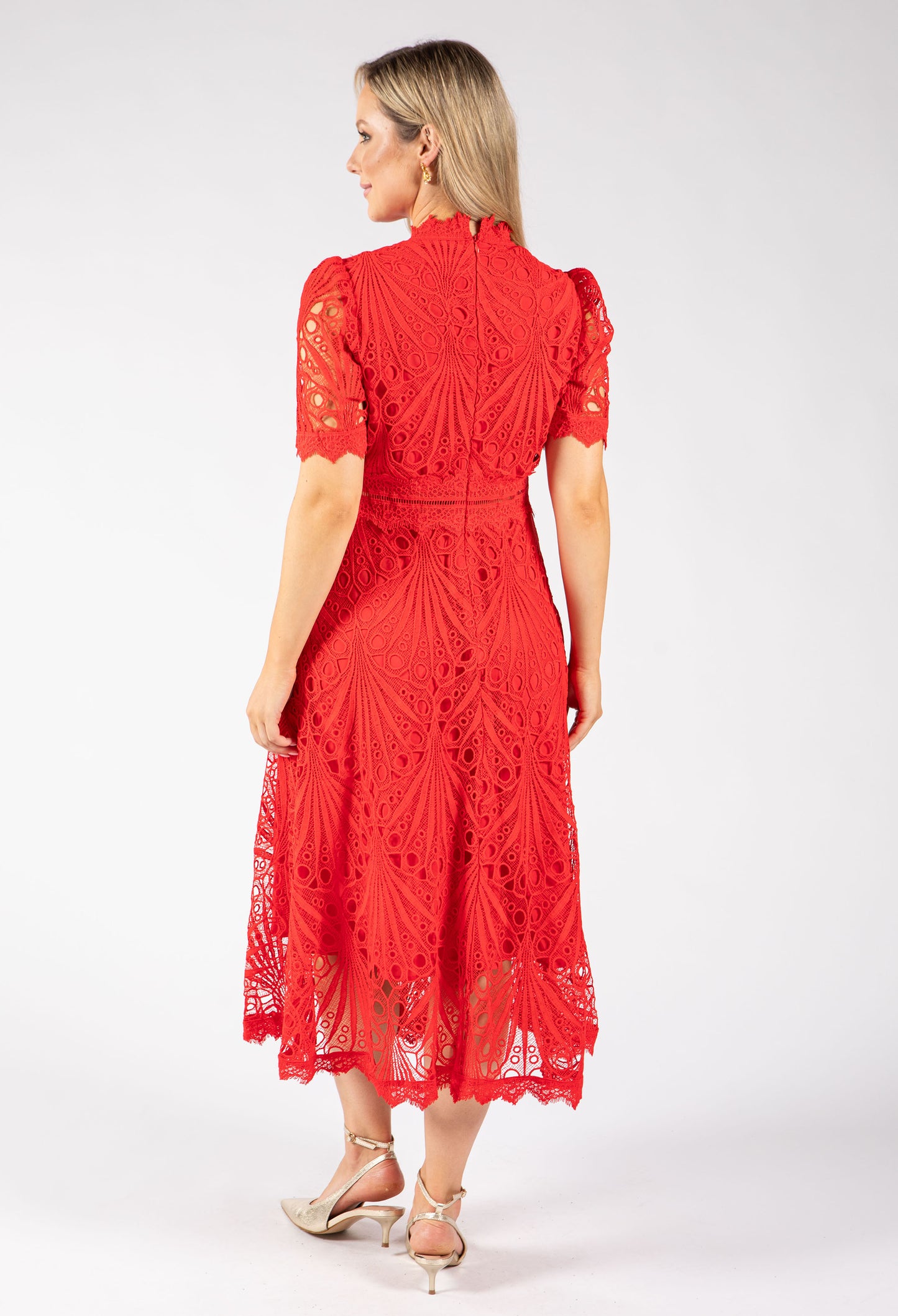 Peacock Lace Midi Dress