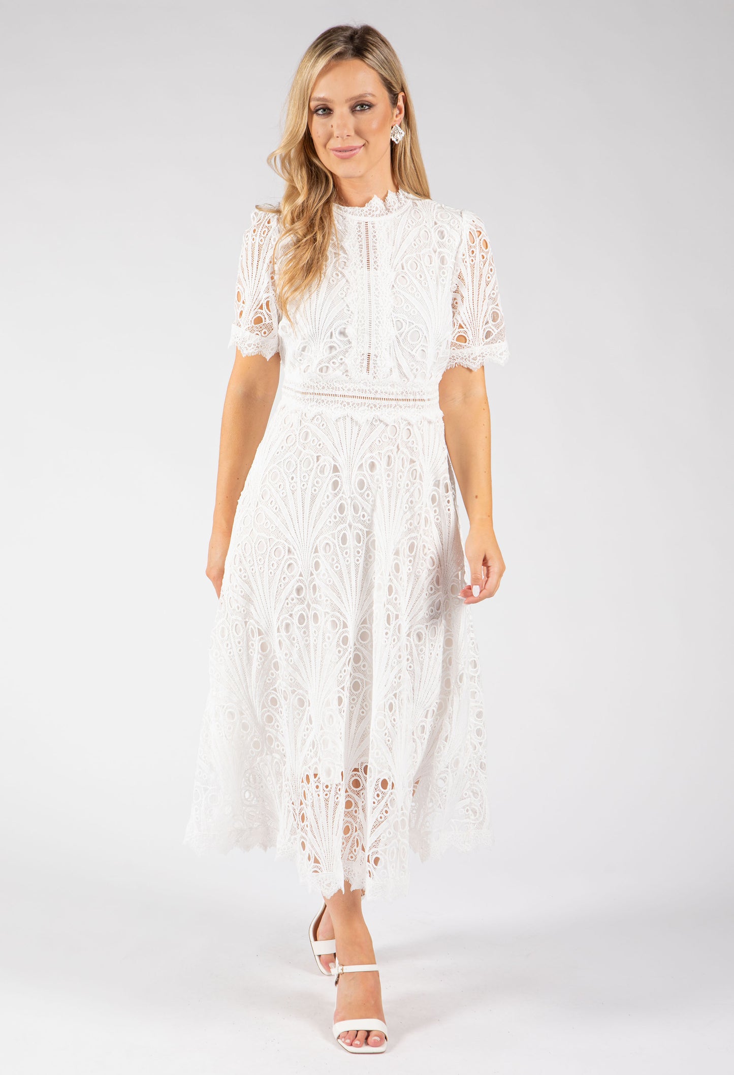 Peacock Lace Midi Dress