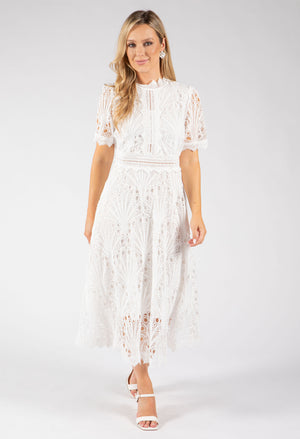 Peacock Lace Midi Dress