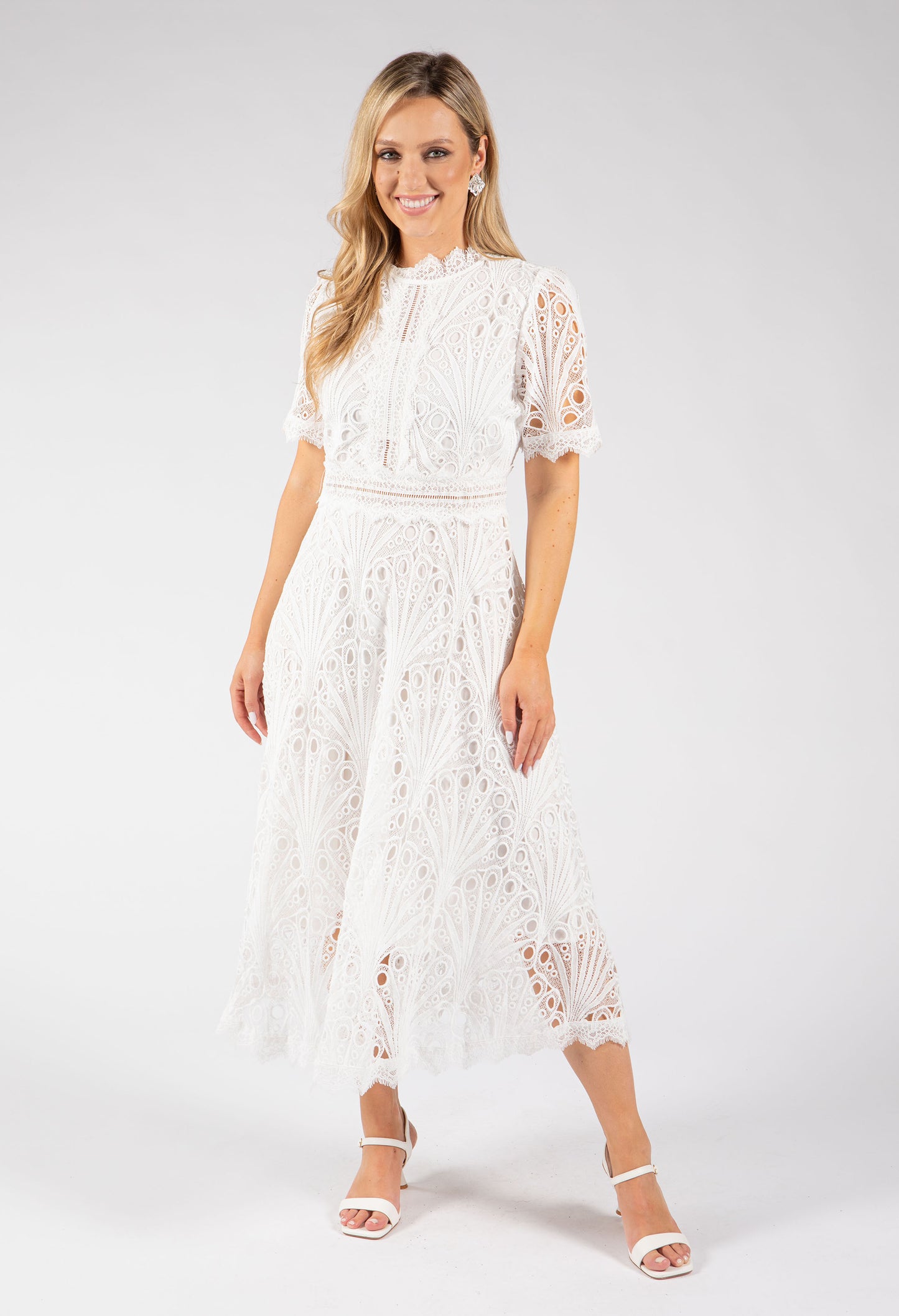 Peacock Lace Midi Dress