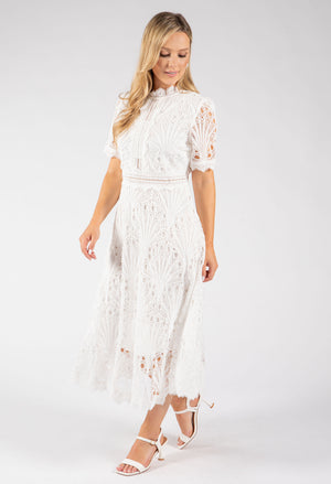 Peacock Lace Midi Dress