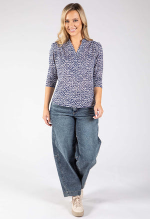 Tara Abstract Print Top