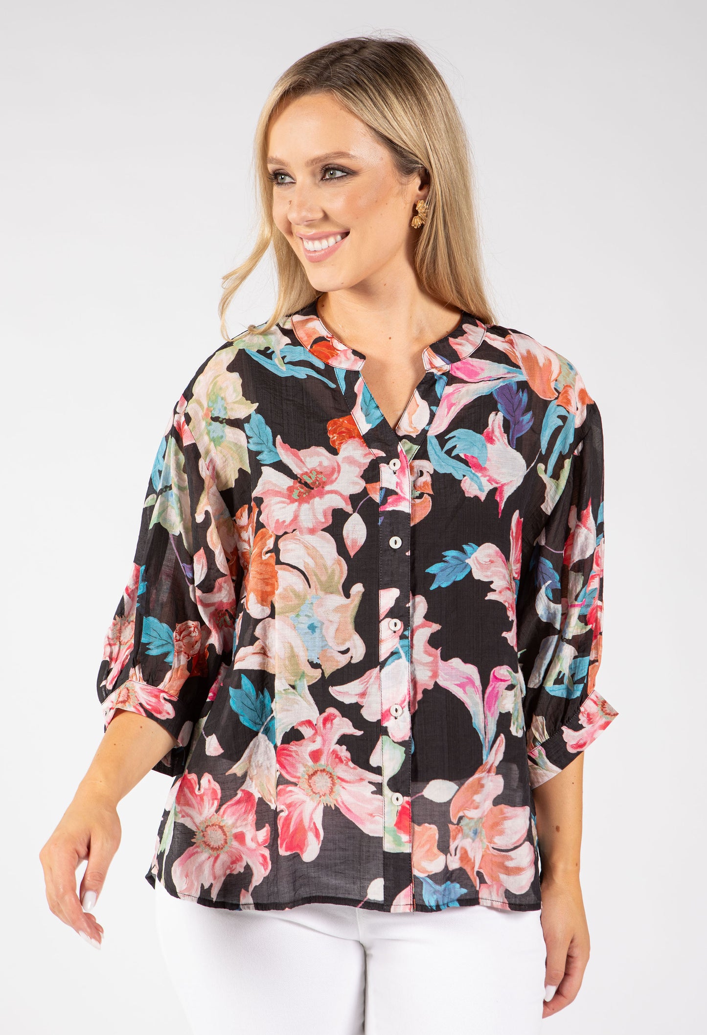 Floral Print Relaxed Fit Blouse