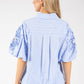 Striped Balloon Sleeve Blouse