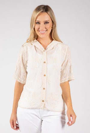 Floral Hooded Blouse