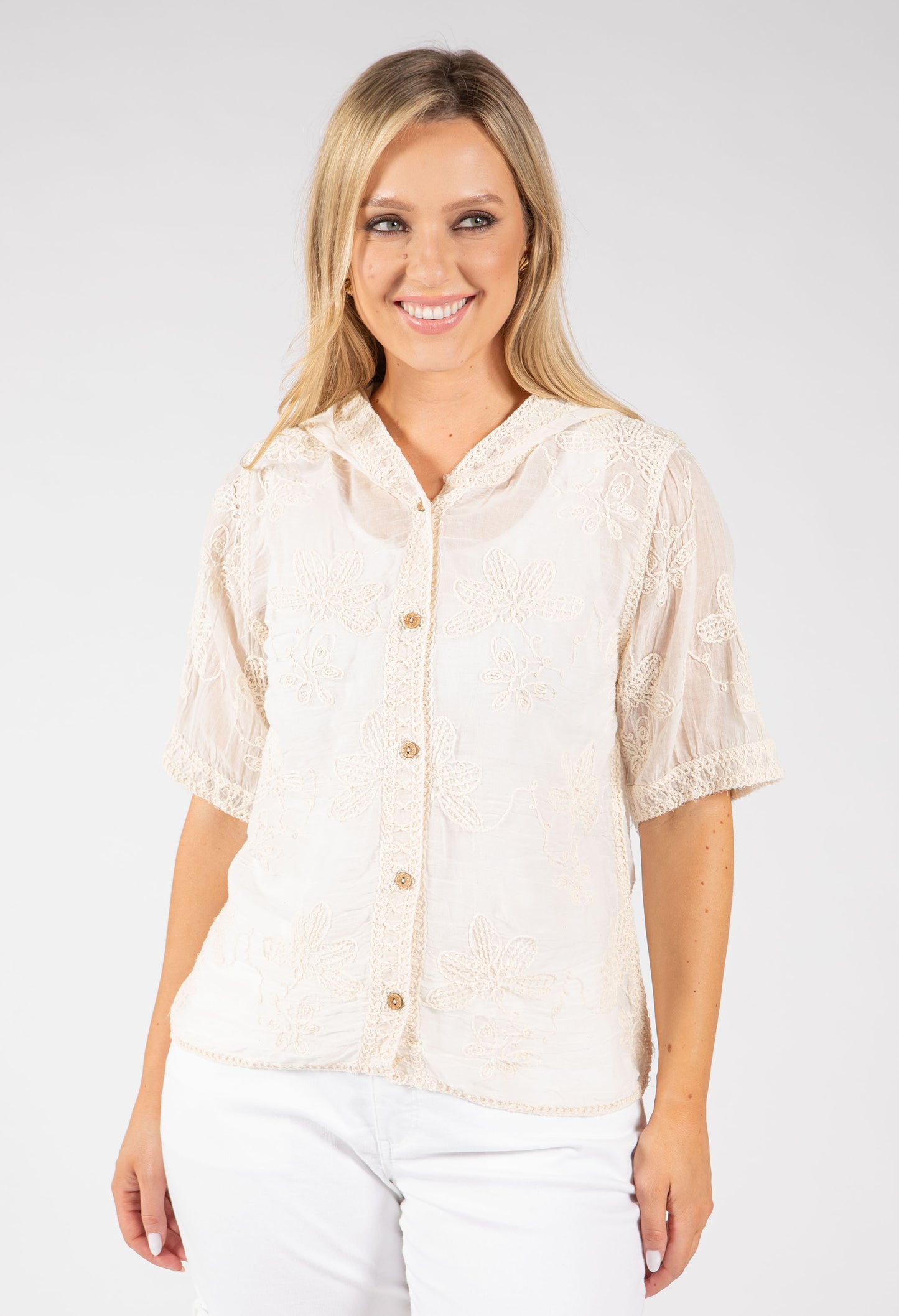 Floral Hooded Blouse