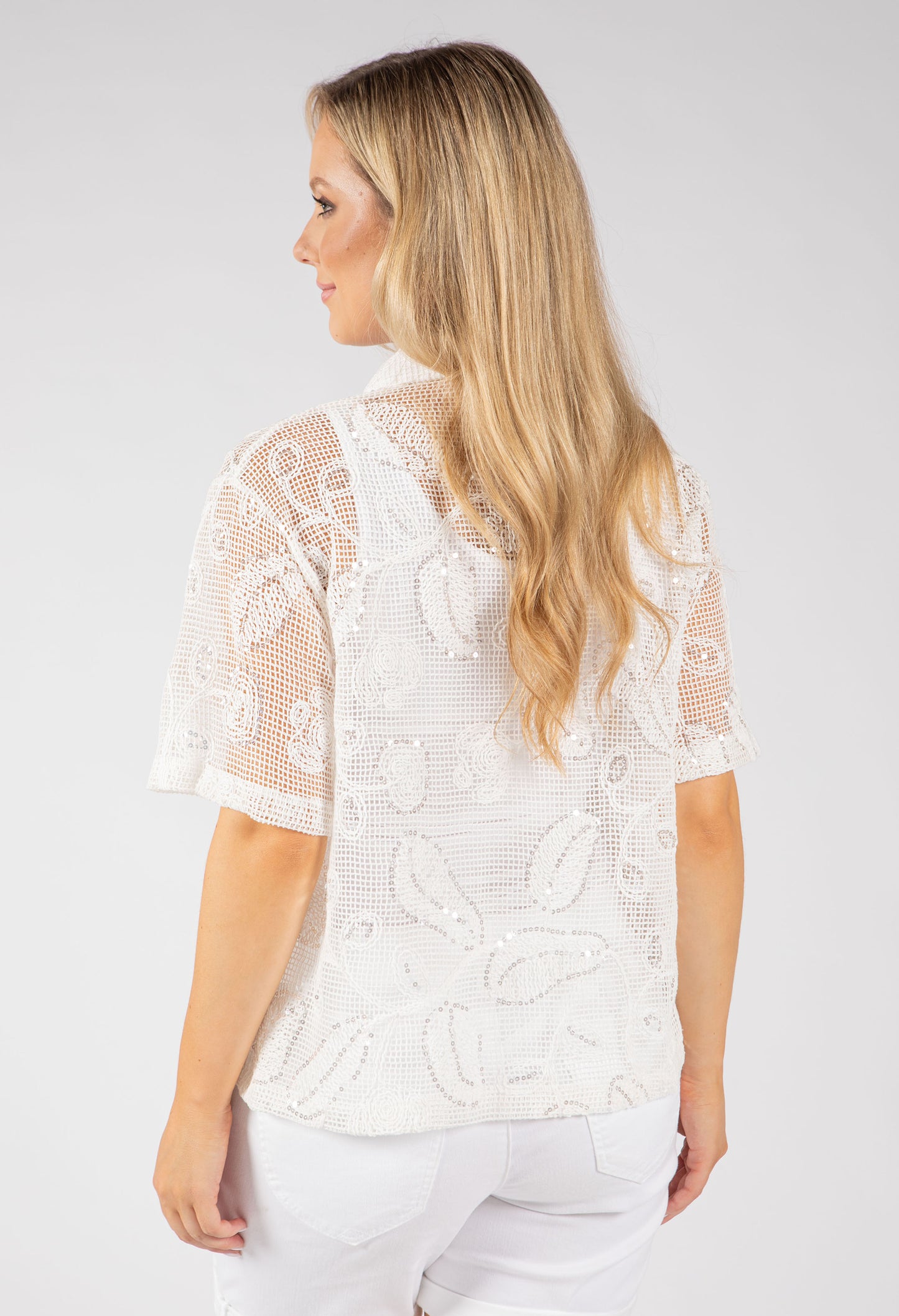 Leaf Design Knit Blouse