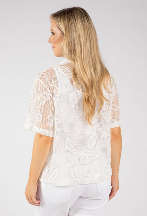 Leaf Design Knit Blouse