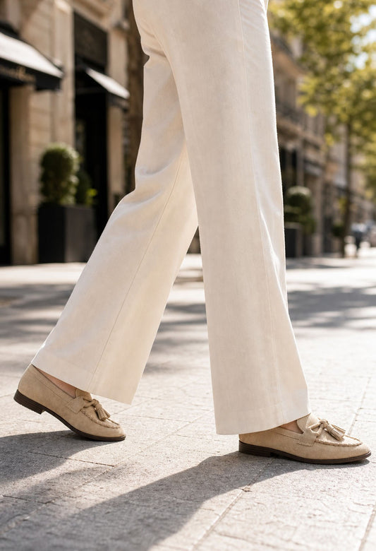 tassel detail faux suede loafer