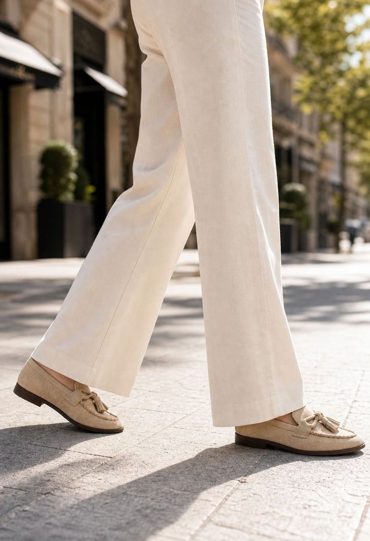 tassel detail faux suede loafer