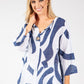 Abstract Print Linen Look Blouse