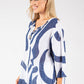 Abstract Print Linen Look Blouse