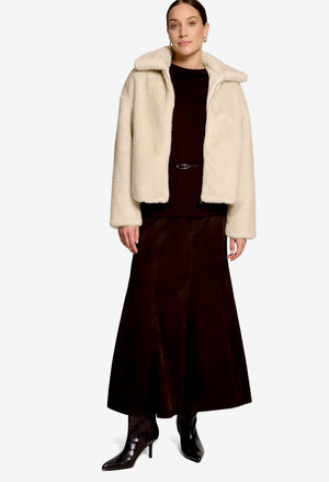 Faux Suede Midi Skirt