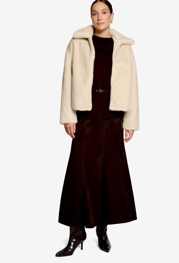 Faux Suede Midi Skirt