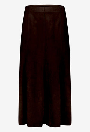 Faux Suede Midi Skirt