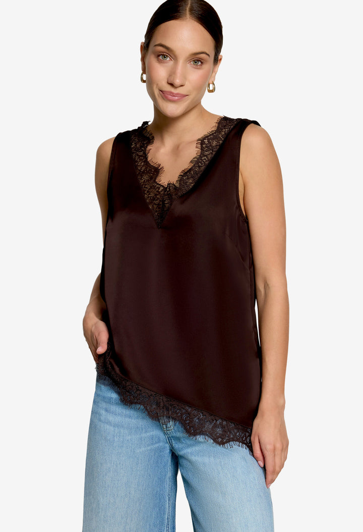 Lace Detail Satin Top